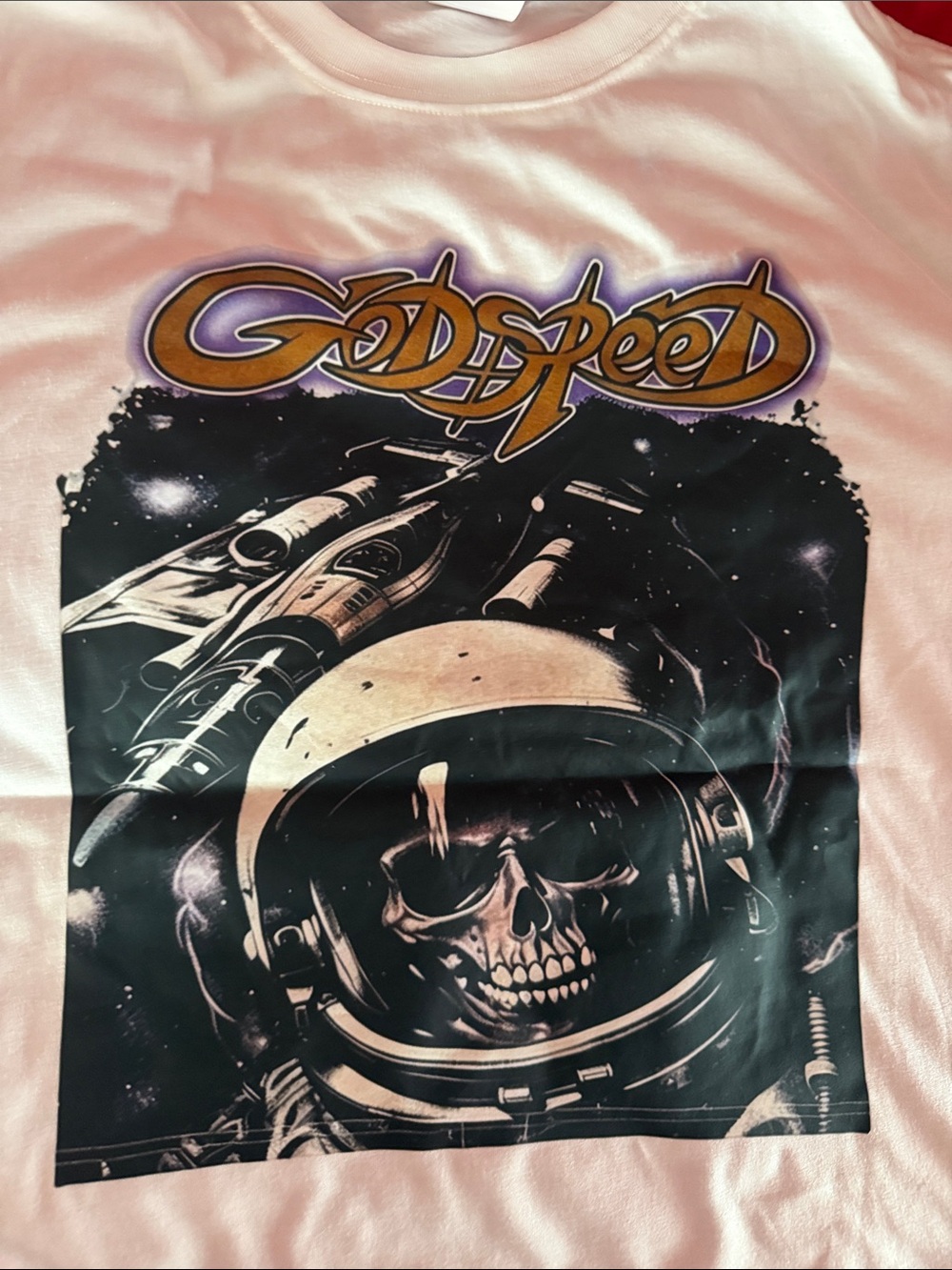 Graphic Skeleton Astronaut Tee – Uni‑Sex Streetwear Graphic – God Speed – L/X